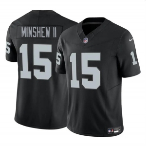 Men's Las Vegas Raiders #15 Gardner Minshew II Black 2024 F.U.S.E. Football Stitched Jersey