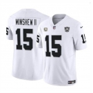 Men's Las Vegas Raiders #15 Gardner Minshew II White 2024 F.U.S.E 65th Anniversary Patch Vapor Stitched Football Jersey