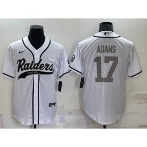 Men's Las Vegas Raiders #17 Davante Adams White Grey Stitched MLB Cool Base Nike Baseball Jersey