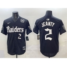 Men's Las Vegas Raiders #2 Ashton Jeanty Black 'Gothic Sin City Shadows Edition' With 65th Anniversary Patch Vapor Limited Stitched Baseball Jersey