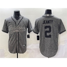 Men's Las Vegas Raiders #2 Ashton Jeanty Grey Cool Base Stitched Baseball Jersey
