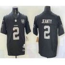 Men's Las Vegas Raiders #2 Ashton Jeanty Limited Black 65th Fashion Vapor Jersey