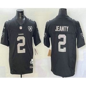 Men's Las Vegas Raiders #2 Ashton Jeanty Limited Black 65th Fashion Vapor Jersey