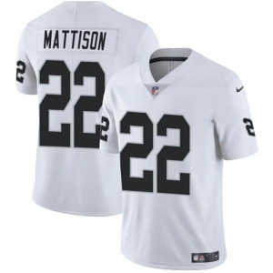 Men's Las Vegas Raiders #22 Alexander Mattison White 2024 Vapor Football Stitched Jersey