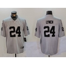 Men’s Las Vegas Raiders #24 Marshawn Lynch Grey Vapor Untouchable Limited Stitched Jersey