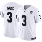 Men's Las Vegas Raiders #3 Zamir White White 2024 F.U.S.E 65th Anniversary Patch Vapor Stitched Football Jersey