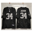 Men's Las Vegas Raiders #34 Bo Jackson Black 2023 F.U.S.E Vapor Untouchable Stitched Football Jersey