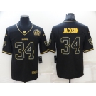 Men's Las Vegas Raiders #34 Bo Jackson Black Golden Edition 60th Patch Stitched Nike Limited Jersey