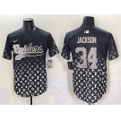 Men's Las Vegas Raiders #34 Bo Jackson Black Limited Stitched Baseball Jersey