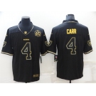 Men's Las Vegas Raiders #4 Derek Carr Black Golden Edition 60th Patch Stitched Nike Limited Jersey