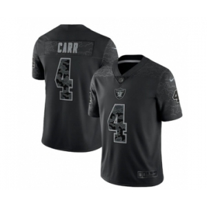 Men's Las Vegas Raiders #4 Derek Carr Black Reflective Limited Stitched Football Jersey