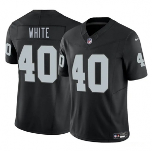 Men's Las Vegas Raiders #40 Devin White Black 2025 F.U.S.E. Vapor Football Stitched Jersey