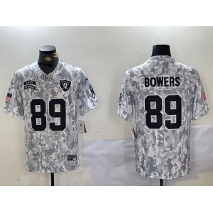 Men's Las Vegas Raiders #89 Brock Bowers 2024 Arctic Camo Salute To Service Limited Stitched Football Jersey