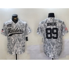 Men's Las Vegas Raiders #89 Brock Bowers 2024 Arctic Camo Salute To Service Stitched Baseball Jersey