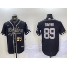 Men's Las Vegas Raiders #89 Brock Bowers Black Cool Base Stitched Baseball Jerseys