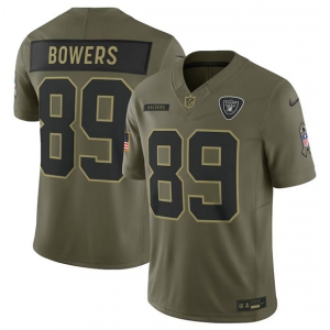 Men's Las Vegas Raiders #89 Brock Bowers Olive 2025 Salute to Service Limited Football Stitched Jersey