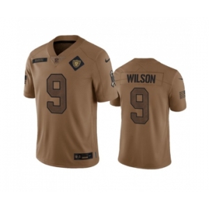 Men's Las Vegas Raiders #9 Tyree Wilson 2023 Brown Salute To Service Limited Football Stitched Jersey