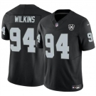 Men's Las Vegas Raiders #94 Christian Wilkins Black 2024 F.U.S.E 65th Anniversary Patch Vapor Stitched Football Jersey