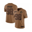 Men's Las Vegas Raiders #98 Maxx Crosby 2023 Brown Salute To Service Limited Football Stitched Jersey