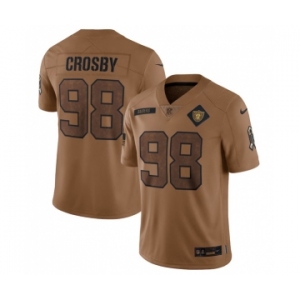 Men's Las Vegas Raiders #98 Maxx Crosby 2023 Brown Salute To Service Limited Football Stitched Jersey