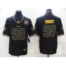 Men's Las Vegas Raiders #98 Maxx Crosby Black Golden Edition 60th Patch Stitched Nike Limited Jersey