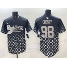 Men's Las Vegas Raiders #98 Maxx Crosby Black Limited Stitched Baseball Jersey