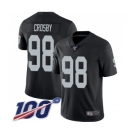 Men's Las Vegas Raiders #98 Maxx Crosby Men's Black Home Limited 100th Season Vapor Untouchable Football Jersey