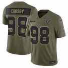 Men's Las Vegas Raiders #98 Maxx Crosby Olive 2025 Salute to Service Limited Football Stitched Jersey