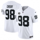 Men's Las Vegas Raiders #98 Maxx Crosby White 2025 F.U.S.E. With 4-Star C Patch Vapor Limited Football Stitched Jersey