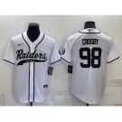 Men's Las Vegas Raiders #98 Maxx Crosby White Stitched MLB Cool Base Nike Baseball Jersey