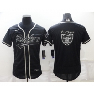 Men's Las Vegas Raiders Black Team Big Logo With Patch Cool Base Stitched Baseball Jersey