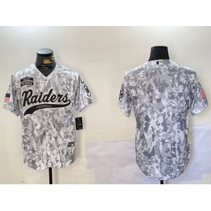 Men's Las Vegas Raiders Blank 2024 Arctic Camo Salute to Service Stitched Baseball Jersey