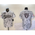 Men's Las Vegas Raiders Blank 2024 Arctic Camo Salute to Service Stitched Baseball Jerseys