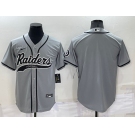 Men's Las Vegas Raiders Blank Grey Stitched MLB Cool Base Nike Baseball Jersey