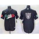 Men's Las Vegas Raiders Team Big Logo Black Mexico Cool Base Stitched Baseball Jersey