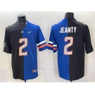 Men's Las Vegas Raiders X Broncos #2 Ashton Jeanty Black Blue Split Limited Football Stitched Jersey