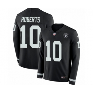 Men's Nike Oakland Raiders #10 Seth Roberts Limited Black Therma Long Sleeve NFL Jersey