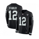 Men's Nike Oakland Raiders #12 Kenny Stabler Limited Black Therma Long Sleeve NFL Jersey