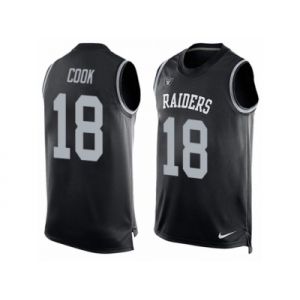 Men's Nike Oakland Raiders #18 Connor Cook Limited Black Player Name & Number Tank Top NFL Jersey