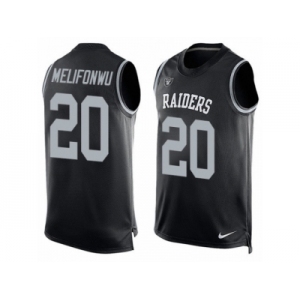 Men's Nike Oakland Raiders #20 Obi Melifonwu Limited Black Player Name & Number Tank Top NFL Jersey