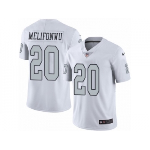 Men's Nike Oakland Raiders #20 Obi Melifonwu Limited White Rush NFL Jersey