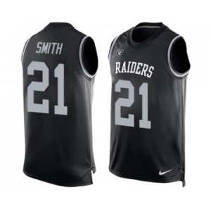 Men's Nike Oakland Raiders #21 Sean Smith Limited Black Player Name & Number Tank Top NFL Jersey