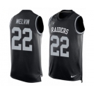 Men's Nike Oakland Raiders #22 Rashaan Melvin Limited Black Player Name & Number Tank Top NFL Jersey