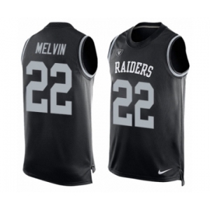 Men's Nike Oakland Raiders #22 Rashaan Melvin Limited Black Player Name & Number Tank Top NFL Jersey