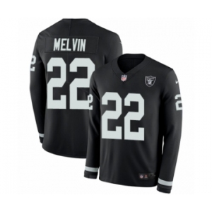 Men's Nike Oakland Raiders #22 Rashaan Melvin Limited Black Therma Long Sleeve NFL Jersey