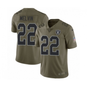 Men's Nike Oakland Raiders #22 Rashaan Melvin Limited Olive 2017 Salute to Service NFL Jersey