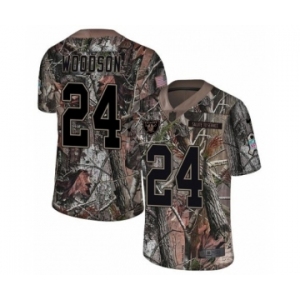 Men's Nike Oakland Raiders #24 Charles Woodson Limited Camo Rush Realtree NFL Jersey