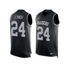 Men's Nike Oakland Raiders #24 Marshawn Lynch Limited Black Player Name & Number Tank Top NFL Jersey