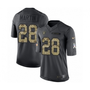 Men's Nike Oakland Raiders #28 Doug Martin Limited Black 2016 Salute to Service NFL Jersey