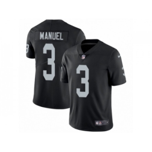 Men's Nike Oakland Raiders #3 E. J. Manuel Vapor Untouchable Limited Black Team Color NFL Jersey